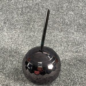 * Disco Ball Tumbler Metallic Black w Lid & Straw 26 Oz.